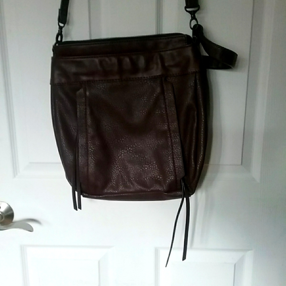Hilary Radley oxeblood faux leather crossbody/arm bag